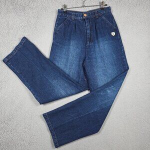 VTG Rocawear Jeans Women 26 Medium Wash High-Rise Straight Leg Loose Pleated Y2K